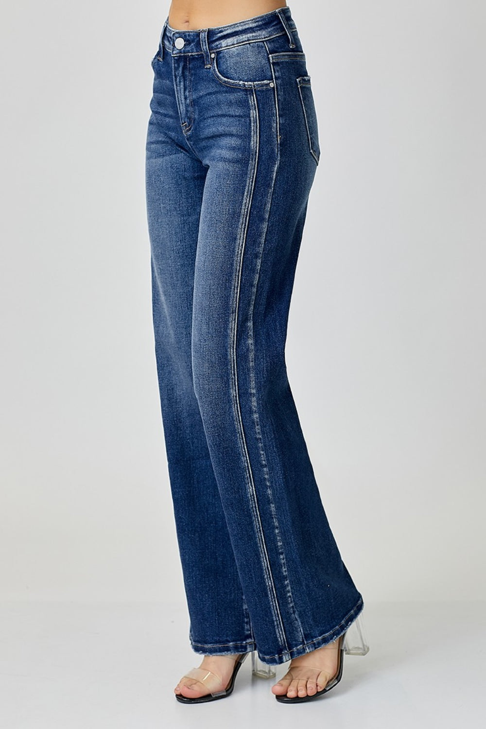 Ellie Mid Rise Straight Jeans by RISEN