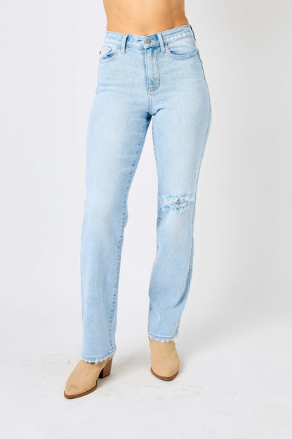 Danny High Waist Distressed Straight Jeans by Judy Blue