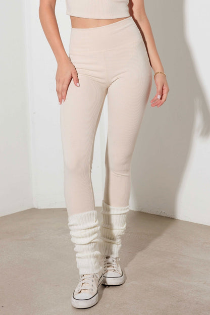 Lennon Crop Cami and High Waist Leggings Set in Cream