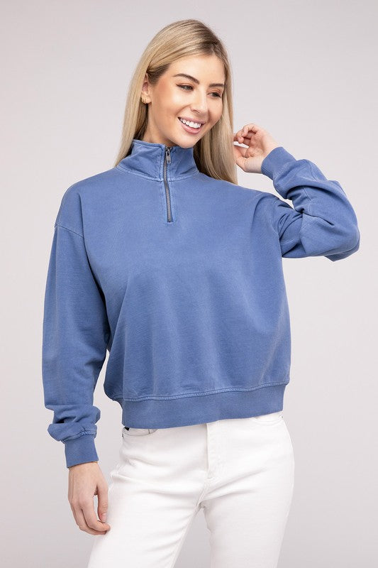 Lila Half Zip Long Sleeve Sweatshirt