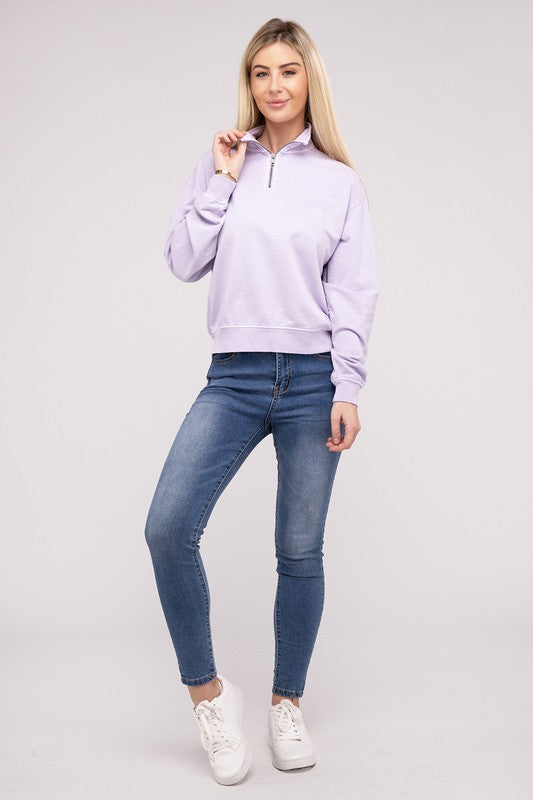 Lila Half Zip Long Sleeve Sweatshirt