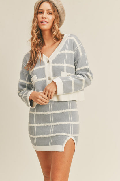 Lyla Plaid Sweater and Mini Skirt Set